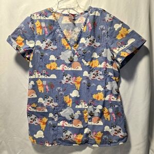Disney Winnie The Pooh Multicolor Character Print Top Size Small